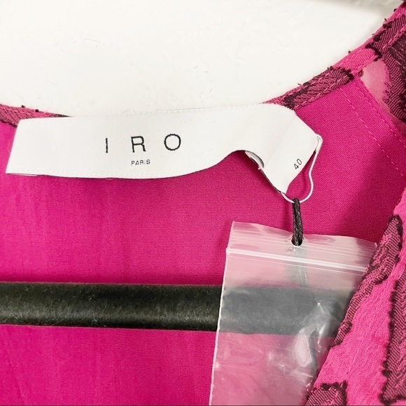 IRO Tiestina Leopard Print Mini Dress Red Pink Party Evening Long Sleeve Wrap - Picture 4 of 14